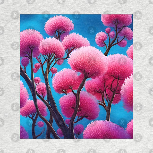 Surreal Red Clover Trees by RoxanneG